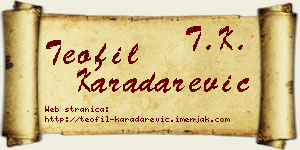 Teofil Karadarević vizit kartica